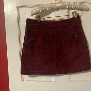 Prana Corduroy Burgundy Skirt